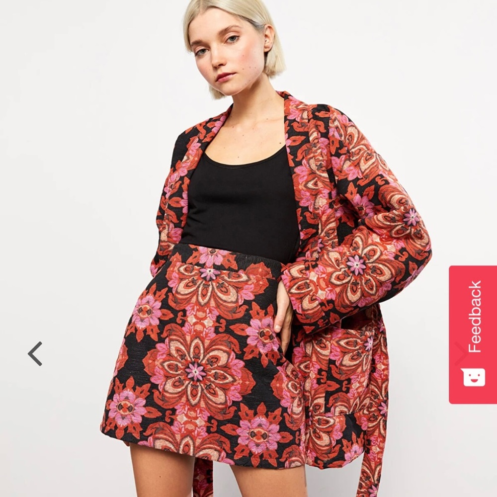 LC Waikiki quilted floral A-line mini skirt